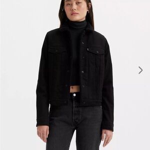 Signature by Levi Strauss Black Sherpa-Lined Jean Jacket